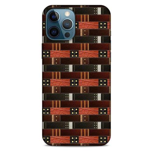 Apple iPhone 12 Pro Max Kılıf Patchwork (19) Kılıfları Kahve Turuncu