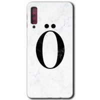Samsung Galaxy A7 2018 Kılıf HD Desen Baskılı Arka Kapak - Beyaz Mermer Desenli Ö Harfi