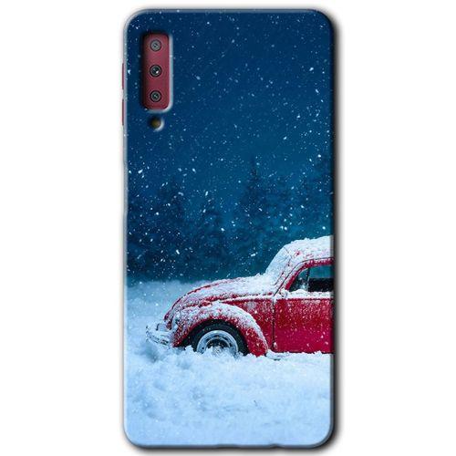 Galaxy A7 2018 Kılıf HD Desen Baskılı Arka Kapak - Karlı Vosvos + Kırılmaz Cam