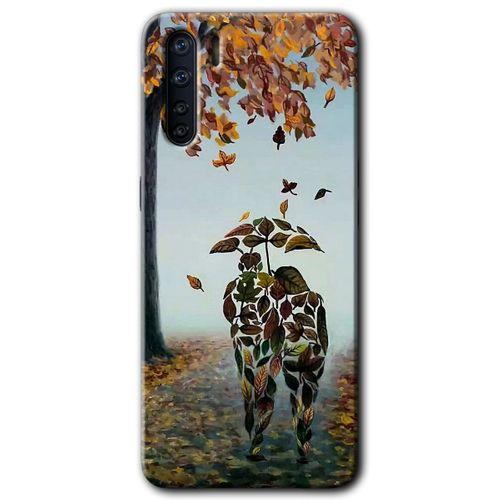 Oppo A91 Kılıf HD Baskılı Desen + Hayalet Cam Yandan Görünmez
