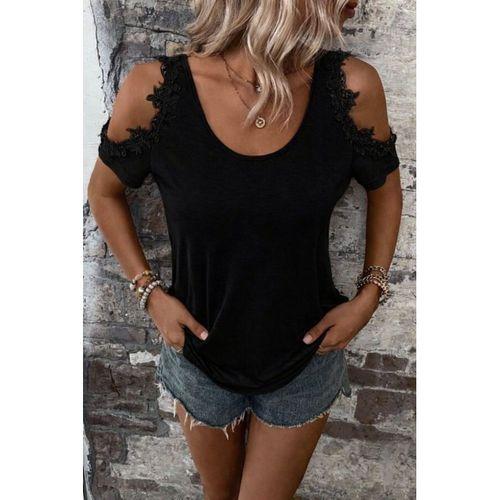 Kadın Omuzlardan Açık Yuvarlak Yakalı Viskon Bluz