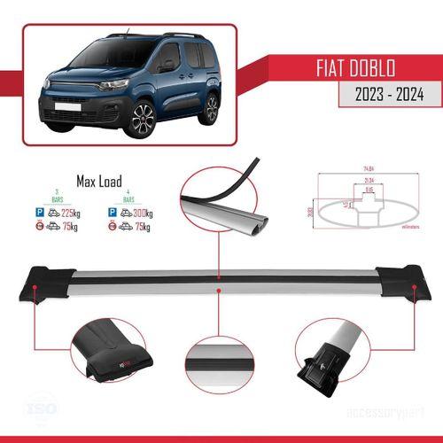 Fiat Doblo 2023 ve Sonrası ile uyumlu FLY Model Ara Atkı Tavan Barı GRİ 3 ADET BAR