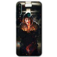 Potkal Hediye Fabrikası Huawei Y6P HD Baskılı Kılıf + 9D Tam Ekran Koruyucu - V for Fire