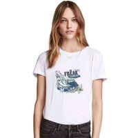 Freak Bizarre Art Baskılı Beyaz Kadın Tshirt