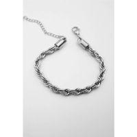 Burgu Çelik Bileklik 4mm - Gümüş