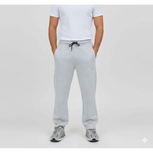 Erkek Üç Iplik Kışlık Pamuklu Ovarsize Bağcıklı Düz Paça Cepli Eşofman Altı Spor Rahat Model - Gri