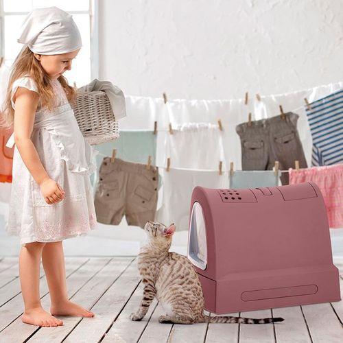 Imac Zuma Torbalı Kapalı Kedi Tuvaleti Pembe 56x40x42,5cm