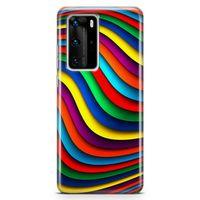 Huawei P40 Pro Kılıf Futurustik Arka Kapak Koruma Desenli Full Koruyucu