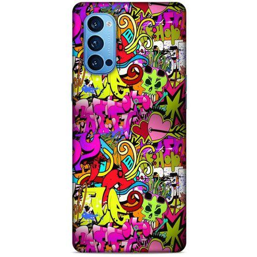 Graffitix (6) Desenli Silikon Kapak Oppo Reno 4 Pro Kılıf