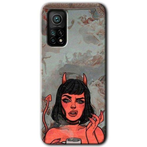 Xiaomi Mi 10T Pro HD Baskılı Kılıf + 9D Tam Ekran Koruyucu - Devil Girl