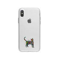iPhone X Kedi Pattern Desenli Premium Şeffaf Silikon Kılıf