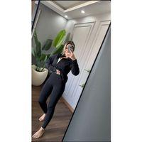 Kadın Full Likralı Ceket Ve Yüksek Bel Tayt Ikili Takim