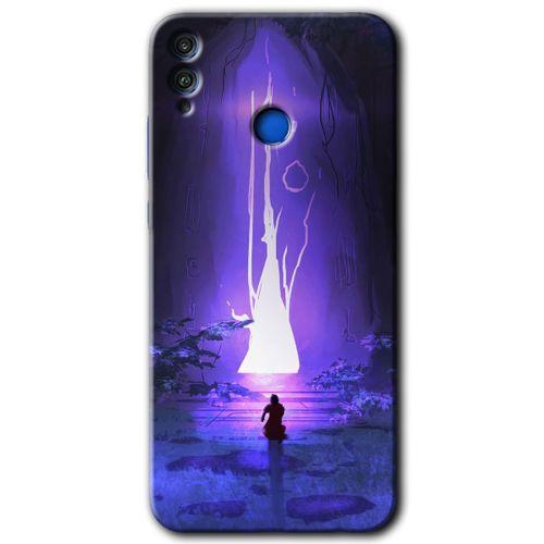 Honor 8x Kılıf HD Desen Baskılı Arka Kapak - Wanderer Silhouette + Kırılmaz Cam