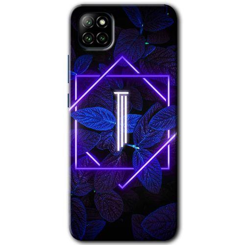 Casper Via E30 Kılıf HD Desen Baskılı Arka Kapak - Dark Neon Yaprak I Harfi