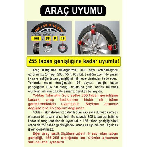 YOLDAŞ TAKMATİK 10lu Gold Serisi, Takmatik Zincir, Kar Zinciri, Eldiven Hediyeli