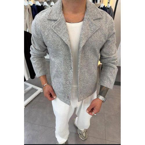 Slimfit Yakalı Düğme Kapamalı Astarsız Yan Cep Kaşe Ceket