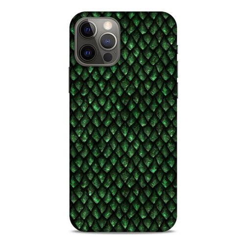 Apple iPhone 12 Pro Kılıf Dragons (5) Koruma Kabı Ejderha Koyu Yeşil Pul