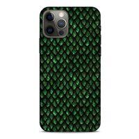 Apple iPhone 12 Pro Kılıf Dragons (5) Koruma Kabı Ejderha Koyu Yeşil Pul