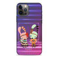 Apple iPhone 12 Pro Kılıf FunnyMaX (4) Koruma Kılıfı Mor Pembe