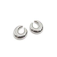 Metal Hilal Küpe - Gümüş