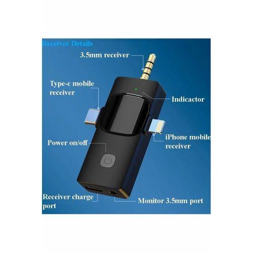 Yüksek Kalite Profesyonel 3 In 1 Kablosuz Taşınabilir Yaka Mikrofonu Youtube Facebook Tiktok