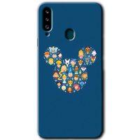MRCİLETİSİM Samsung Galaxy A20s Kılıf Baskılı Kapak - Mickey +Tam Ekran Koruyucu