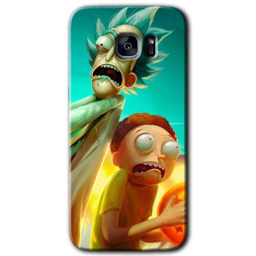 Samsung Galaxy S7 Edge HD Baskılı Kılıf + 9D Tam Ekran Koruyucu - Rick Morty