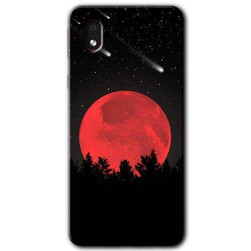 MRCİLETİSİM Samsung Galaxy A01 Core Kılıf Baskılı Kapak - Kanlı Ay +Tam Ekran Koruyucu