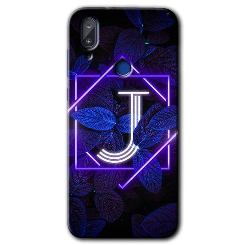 Vestel E5 Kılıf HD Desen Baskılı Arka Kapak - Dark Neon Yaprak J Harfi + Kırılmaz Cam