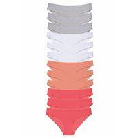 12 adet Süper Eko Set Likralı Kadın Slip Külot Gri Beyaz Pudra Fuşya