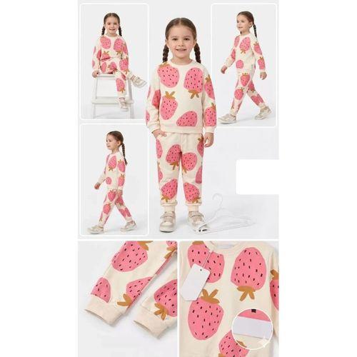 2-3-4-5 Yaş Çilek Baskılı Penye Çocuk Takımı