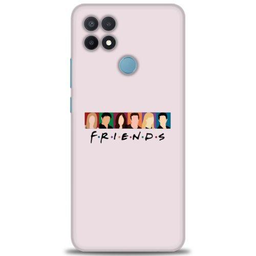 Oppo A15 Kılıf HD Baskılı Kılıf - Renkli Friends + Tam Ekran Koruyucu