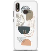 Huawei P20 Lite Kılıf HD Baskılı Kılıf - Turuncu Yarım Daire + Tam Ekran Koruyucu
