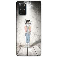 Samsung Galaxy S20 Plus Kılıf FunnyMaX (39) Liquid Crystal Kılıf Açık Gri Kedl