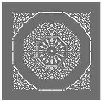 Mandala 15 Stencil Boyama şablonu 30x30 cm, Duvar Stencil, Fayans Stencil, Mobilya Stencil