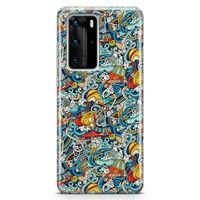 Huawei P40 Pro Kılıf Uludağ Doodle Arka Kapak Koruma Desenli Full Koruyucu