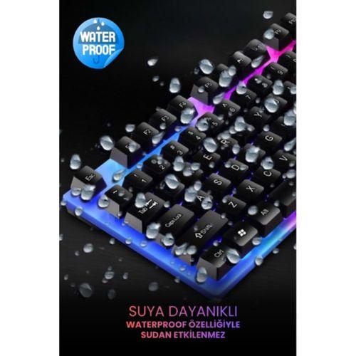 Kablolu Işıklı Gaming Standart Türkçe Q Klavye Ve Mouse Seti