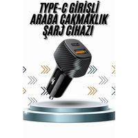 Hızlı Oto Şarj Cihazı 38w Çift Girişli Hızlı Şarj Oto Çakmaklık Type-c