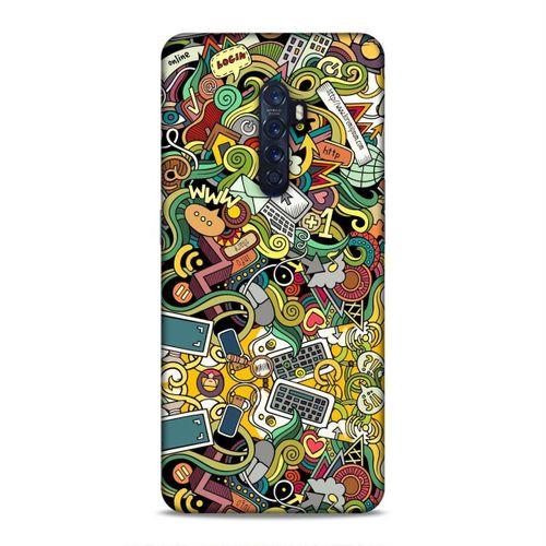 Oppo Reno 2 Kılıf Wireless Doodle Arka Kapak Silikon Koruma Full Koruyucu