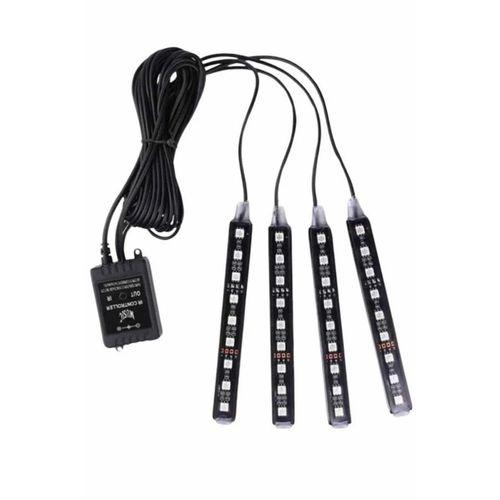 Araç Içi Aydınlatma Kumandalı 12 Led Ayak Altı Led Ambiyans Işığı Sese Duyarlı Kumandalı