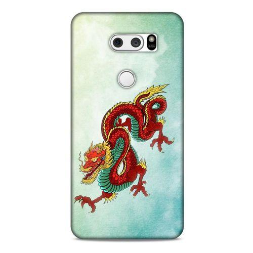 LG K40S Kılıf Dragons (25) Antişok Kapak Tatoo Sarı Kırmızı Ejderha