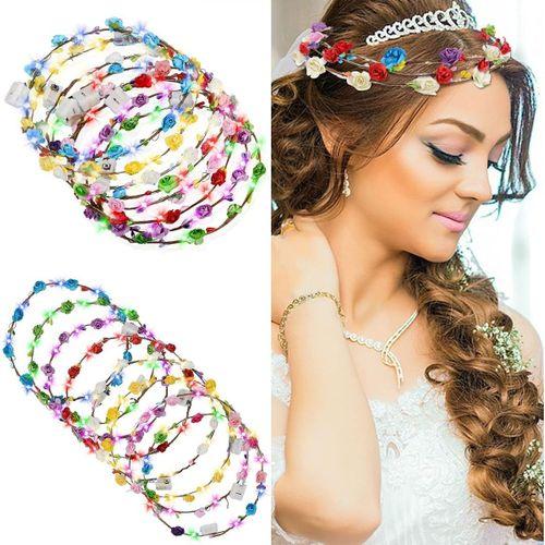 Renkli LED Çiçek Taç – 3 Işık Modlu