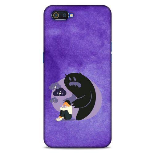 Oppo Realme C2 Kılıf Depresyon (41) Tank Kılıf Koyu Yeşil Pembe