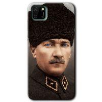 Huawei Y5P Kılıf HD Desen Baskılı Arka Kapak - Başkomutan Atatürk