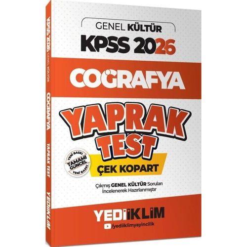 2026 KPSS Genel Kültür Coğrafya Çek Kopart Yaprak Test Yediiklim Yayınları