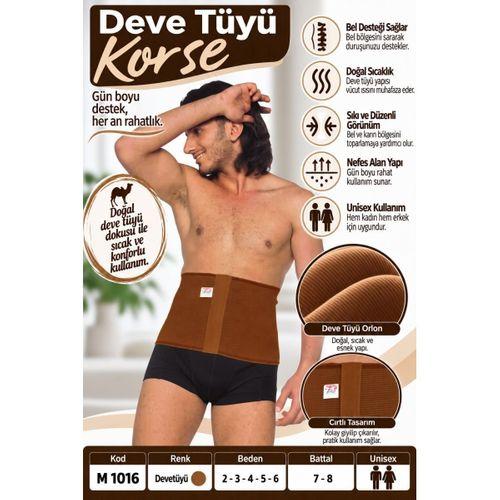 Deve Tüyü Renk Orlon Korse – Unisex Bel ve Karın Destek Korsesi – M 1016 - Rylks