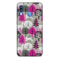 Samsung Galaxy A40 Kılıf Snowix (31) TPU Kılıf Fuşya Gri