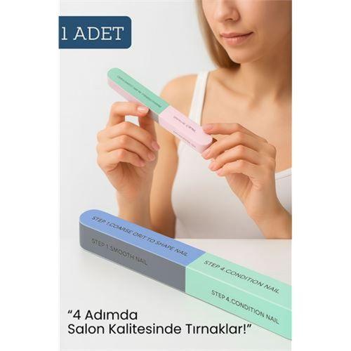 7 Yüzeyli Tırnak Törpü ve Parlatma Blok Sünger Renkli, Ergonomik ve Profesyonel Manikür İçin  717828
