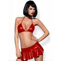 Fantezi Kırmızı Mini Etekli Seksi Sütyentakım Seksi İç Giyim