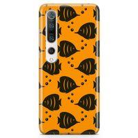 Xiaomi Mi 10 Pro Kılıf Sarı Siyah Balıklar Arka Kapak Koruma Desenli Full Koruyucu